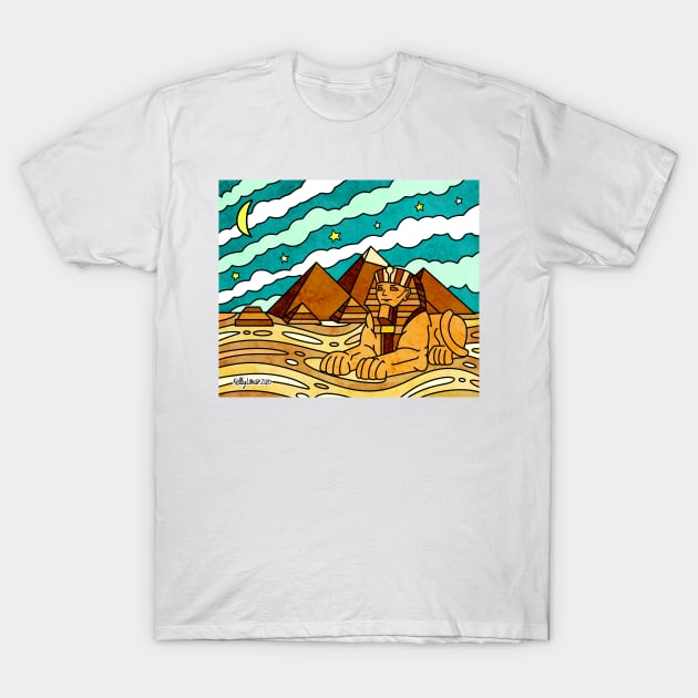 Pyramids & Sphinx of Giza Egypt T-Shirt by Kelly Louise Art